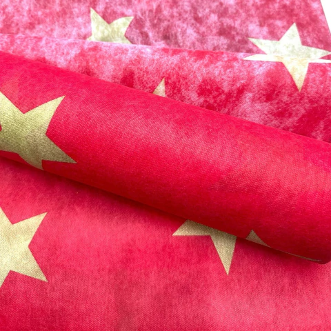 Tnt Estampado - Estrela Grande Dourado/Vermelho REF.2087D