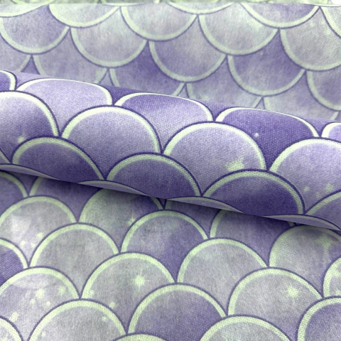 Tnt Estampado - Escamado Lilás Branco