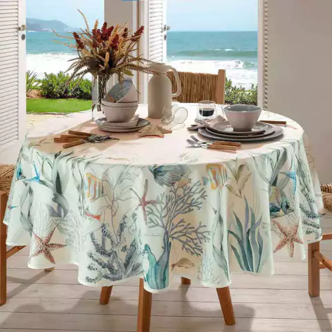 Toalha de mesa Redonda para 4 cadeiras (1,35 x 1,35) - Varias cores