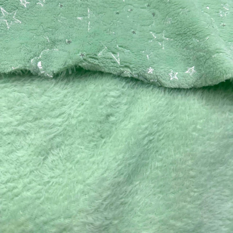 Pelucia Tech Fleece Puff Star Verde Bebê - 1m x 1.60m - comprar online