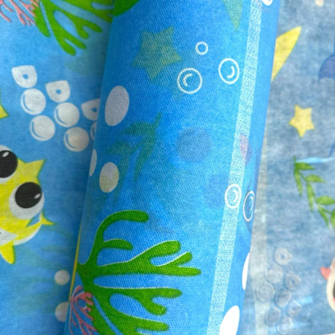 Tnt Estampado - Five Shark Azul Branco