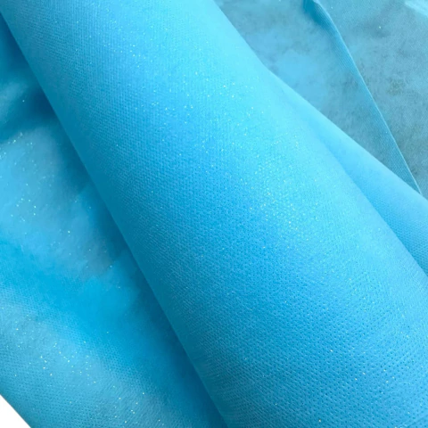 Tnt Estampado - Glitter Azul Bebe