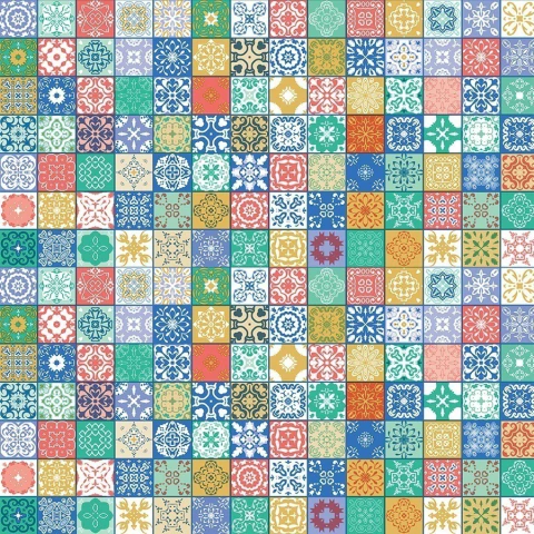 Toalha De Mesa Térmica - Azulejo Hidráulico Cod: 03618766B