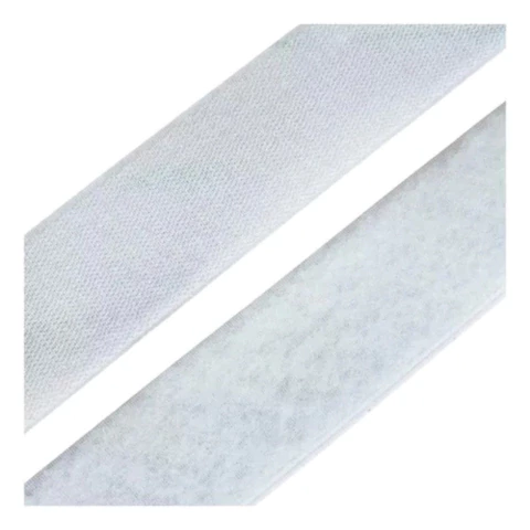 Fecho de Contato Macho e Fêmea 50mm Branco - 25 Metros