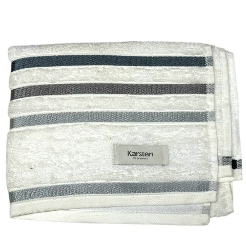 TOALHA DE ROSTO LUMINA 48X80CM BRANCO / AZUL