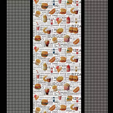 Toalha de mesa Quadrada para 4 cadeiras (1,35 x 1,38) - Fast Food