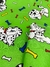 Tecido Gorgurinho Estampado - Dálmata Verde - loja online
