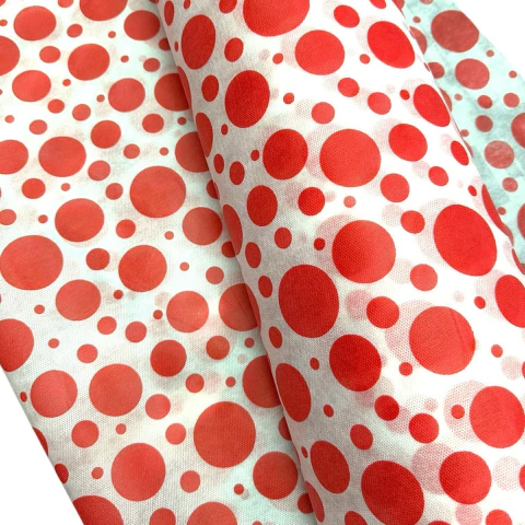 Tnt Estampado - Multibolas Vermelha fundo Branco