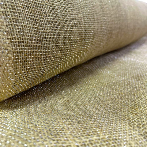 Tecido Juta P9 Natural Para Artesanato 100% - Fios Prata