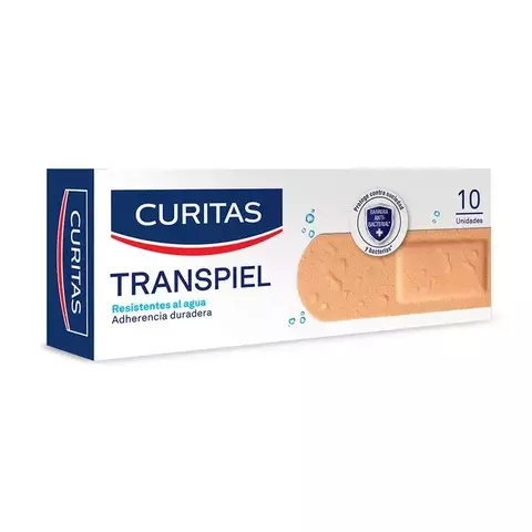 CURITAS TRANSPIEL RESISTENTE AL AGUA X 10U