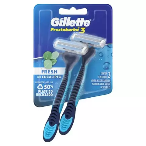 GILLETTE PRESTOBARBA 3 FRESH EUCALIPTO X2U