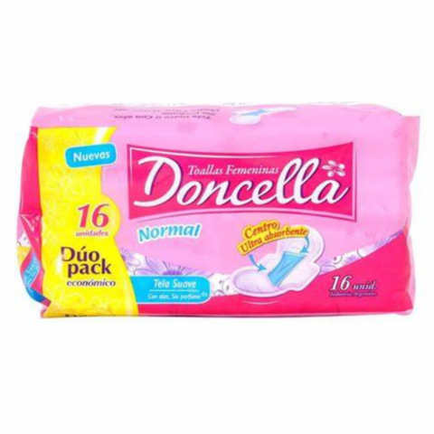 TOALLAS FEMENINAS DONCELLA X 16U NORMAL