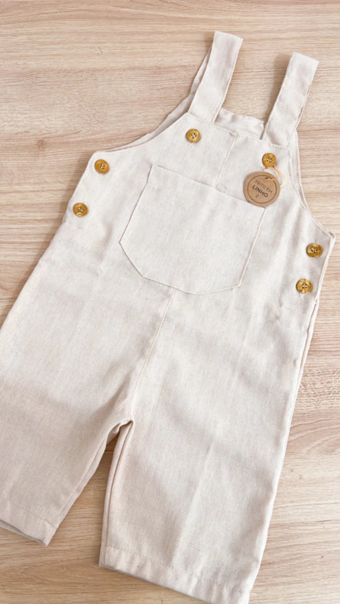 Jardineira Linho Cru