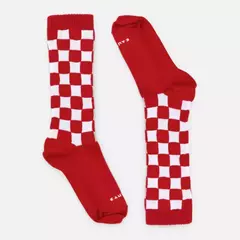 MEIA QUADRICULADA VERMELHA - comprar online