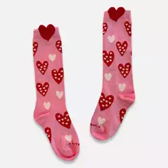MEIA CORAÇÃO ROSA - Feito Por Mamãe 
