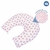 Almofada de amamentação para meninas, com estampa de flamingos em fundo branco e zíper, feita 100% de algodão.