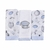 Kit com três panos de boca babete para bebê com estampas de balões e nuvens em tons de azul, medindo 32x32cm, super absorventes e confortáveis.
