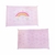 Travesseiro antissufocante rosa para bebê, com estampas de arco-íris e nuvens, feito de espuma confortável e 100% algodão.