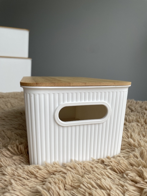 CAJA CON TAPA BAMBU RECTANGULAR MALMO PEQUEÑA (3081B-W)