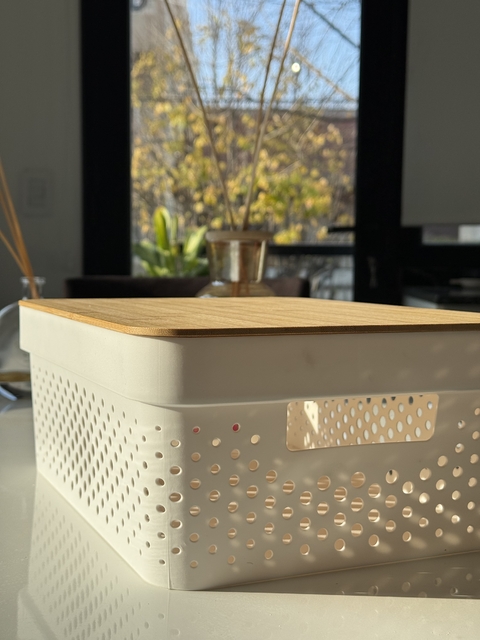 CAJA ORGANIZADORA OSLO CON TAPA BAMBU MEDIANA (3072BW) - comprar online