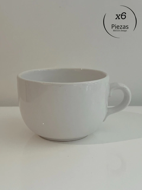 SET 6 TAZONES BLANCO 600CC