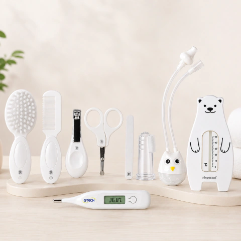 Kit Higiene 11 Peças Neutro Pimpolho para Recém-Nascido
