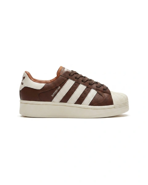Tênis Casual Superstar Plataforma - Marrom/Bege