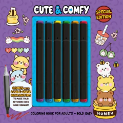 Cute & comfy coloring book for adults ( acompanha 6 canetinhas) na internet