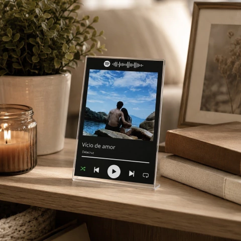 Placa Acrílica Spotify Personalizada com Foto e Música