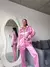 PIJAMA CAMISERO SATÉN ROSA - comprar online
