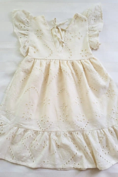 Vestido Infantil Bege em Laise Premium - Doce Vida