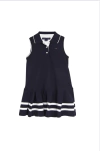 Vestido Polo Tommy Hilfiger Kids Infantil Listras Azul Marinho