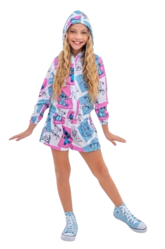 Conjunto Infantil Menina Bomber Gabi Stitch Capuz