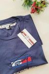 Camiseta Tommy Hilfiger Reta Logo bordada Azul-Marinho