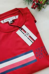 Camiseta Tommy Hilfiger Reta Estampada Vermelha