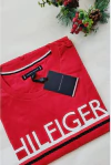Camiseta Tommy Hilfiger Reta Estampada Vermelha