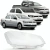 Lente de farol transparente para modelos Volkswagen Gol, Voyage e Saveiro G6 anos 2013 a 2016, com carros branco, prata e cinza ao fundo