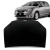 Capô dianteiro preto para Renault Sandero e Logan 2014 a 2024 com carro cinza ao fundo