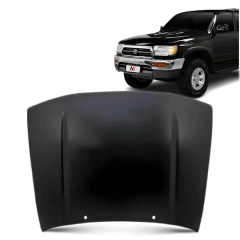 Capô dianteiro preto para Toyota Hilux SW4 1996 a 2004 com carro preto ao fundo