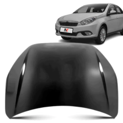 Capô dianteiro preto para carro Grand Siena modelos 2012 a 2022, com acabamento liso pronto para pintura