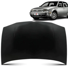 Capô dianteiro preto novo para Volkswagen Golf modelo 1999 a 2006 com carro prata ao fundo
