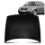 Capô dianteiro preto para Volkswagen Polo e Classic anos 1996 a 2002, exibido junto a um carro Polo cinza