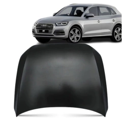 Capô dianteiro preto para Audi Q5 modelo 2009 a 2016 com carro Audi Q5 prata ao fundo