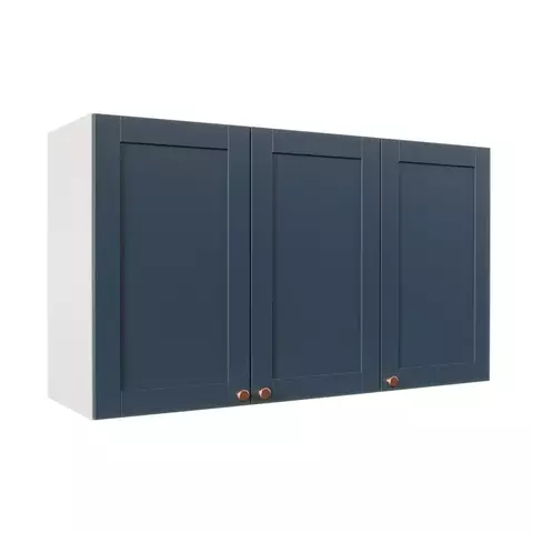 (Classe A) Armário Aéreo 3 Portas 120cm Branco/Azul