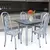 (Classe A) Conjunto de Cozinha Mesa 115x75cm Tampo em Granito com 4 Cadeiras Roma Branco Martelado/Branco Istambul