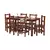 (Classe A) Conjunto Mesa com 6 Cadeiras Madeira Maciça Mogano - comprar online