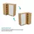 (Classe A) Armário Aéreo de Cozinha Canto Reto com 1 Porta e Mini Adega 100% MDF Vicenza Espresso Móveis Amêndoa/Branco - loja online