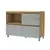 (Classe A) Balcão 1 Porta Basculante 4 Gavetas 120Cm 100% Mdf Rainha Nature/Verde - Casa Saldão