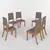 (Classe A) Kit com 6 Cadeiras de Jantar - Milla Cinza/Marrom - comprar online