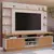 (Classe A) Estante Home para TV até 65 Polegadas Ripado 2 Portas Ravena Yescasa Off White/Nature